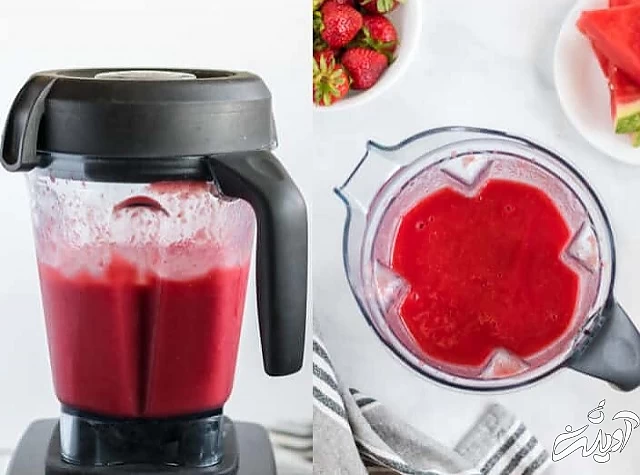 میکس کردن هندوانه و توت فرنگی